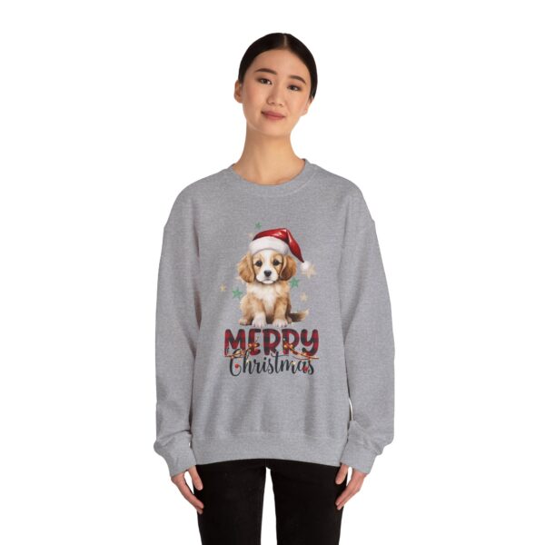 Christmas Puppy Crewneck Sweatshirt - Wishing Merry Christmas - Image 15