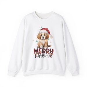 Christmas Puppy Crewneck Sweatshirt - Wishing Merry Christmas